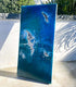 Deep blue epoxy resin painting