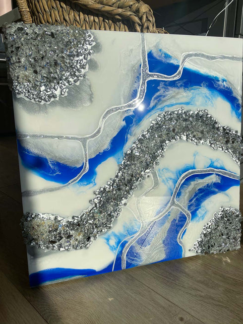 Stolen moments handcrafted epoxy painting