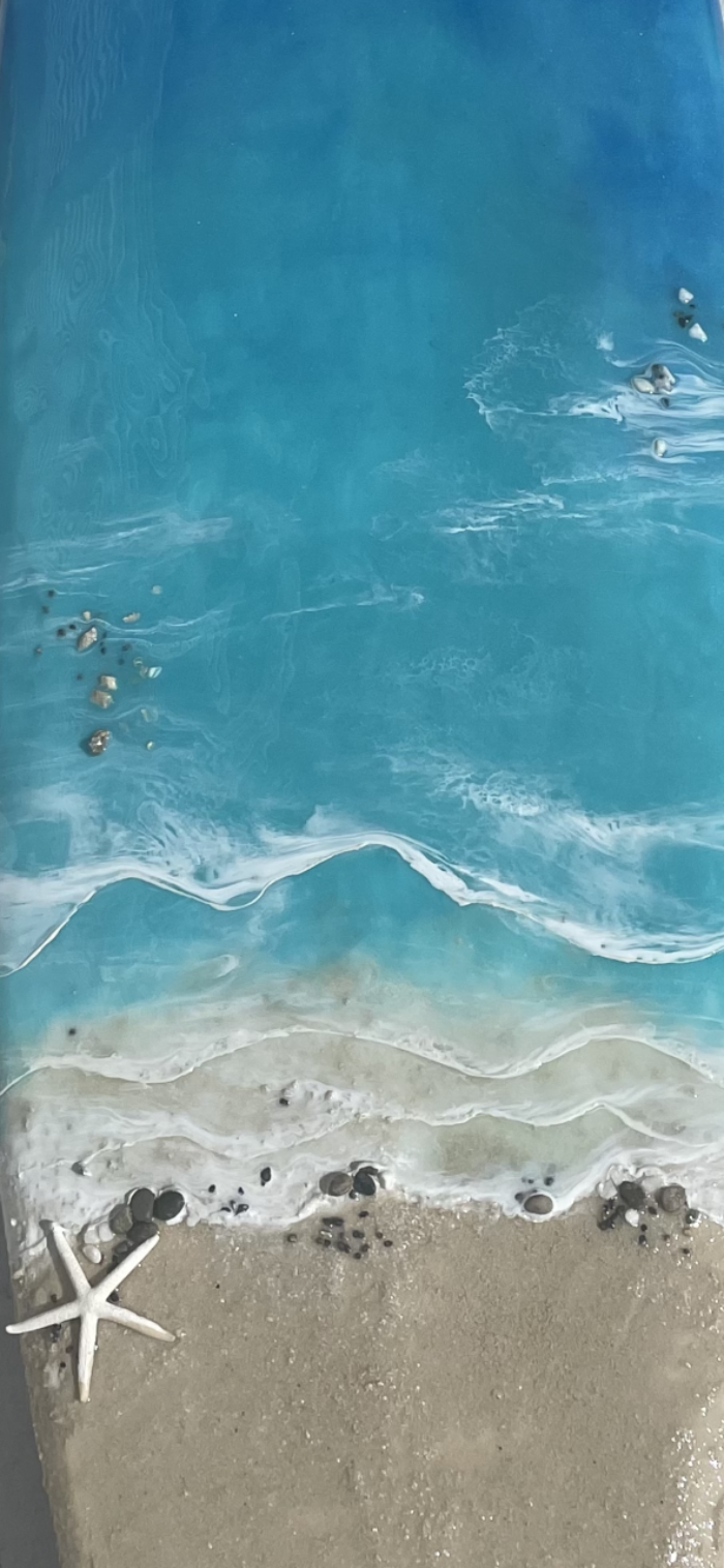 a day at the beach epoxy resin surfboard