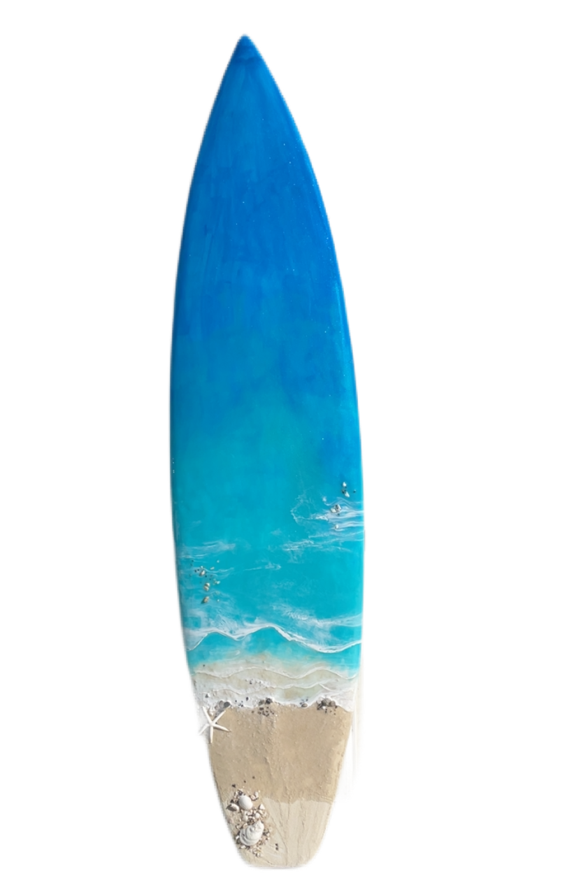 a day at the beach epoxy resin surfboard