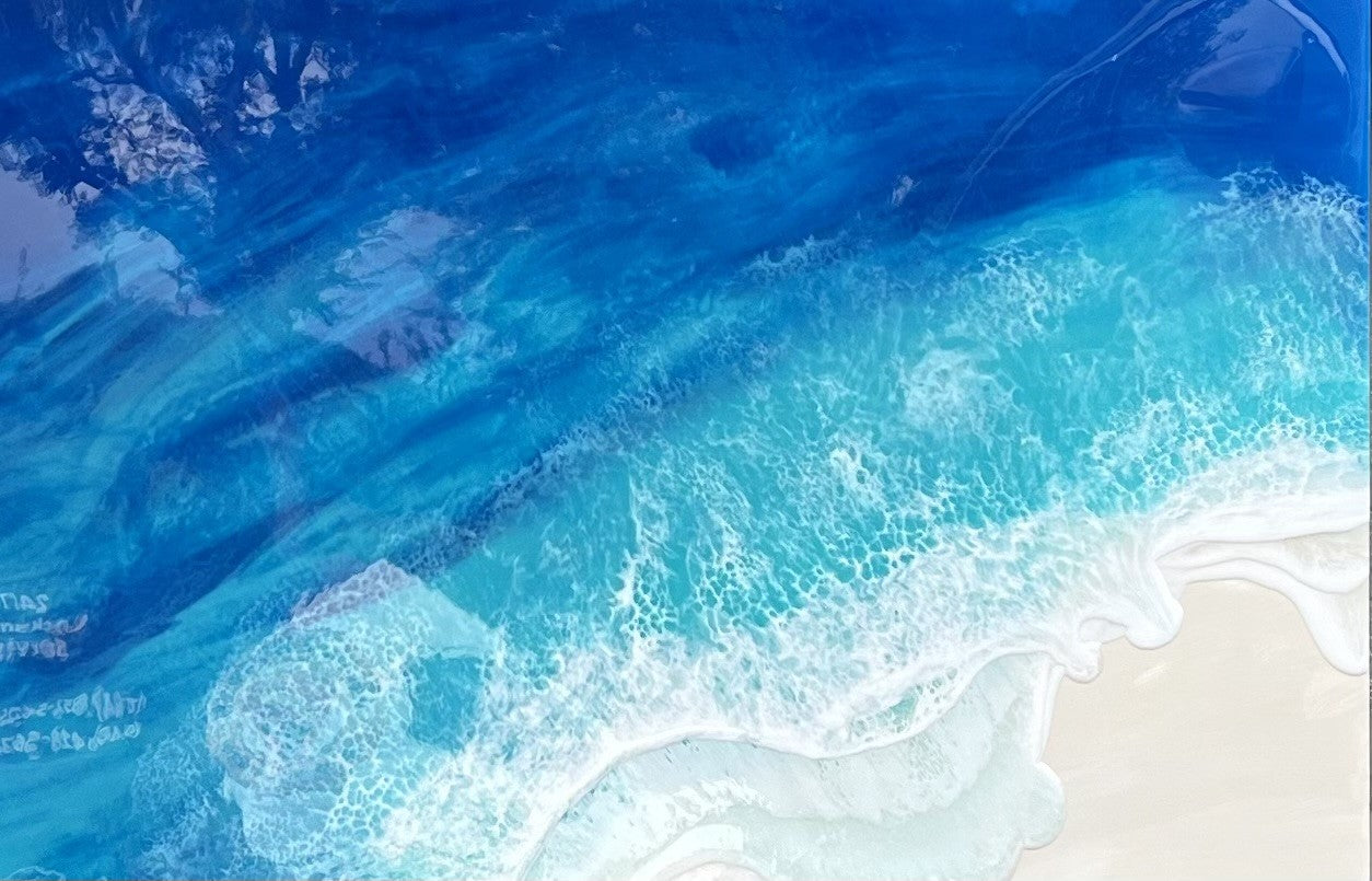 Tour you senses  epoxy resin coastal beach painting
